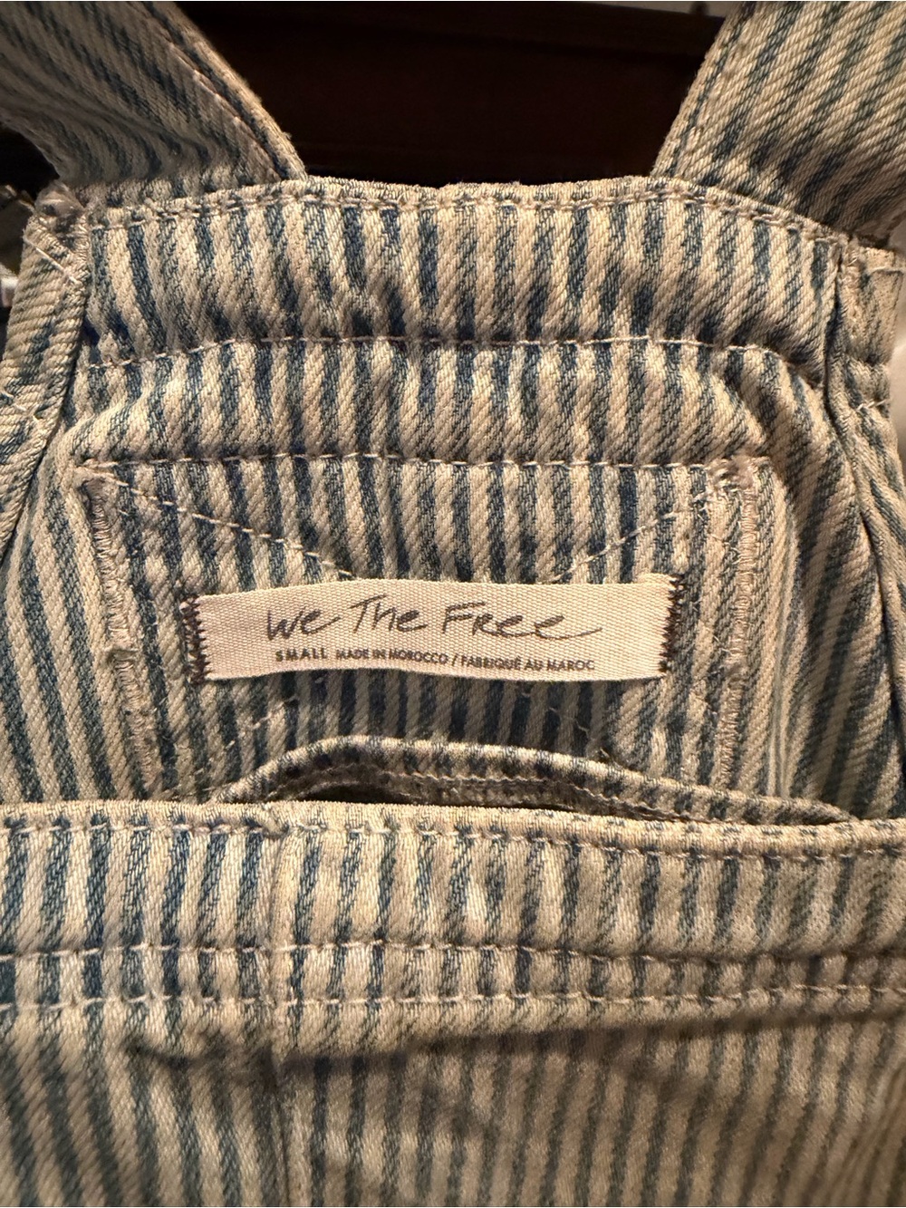 Free People We The Free High Roller Railroad Shortall Pillow Talk Stripe S NWT - Picture 2 of 4